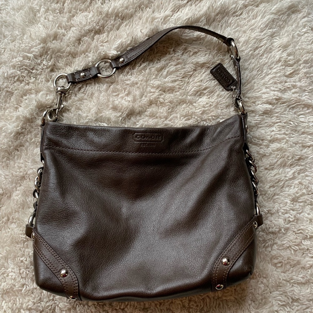 Coach brown leather bag never used